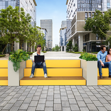 GRADIN URBAIN-ESTRADE URBAINE - MOBILIER URBAIN - MOBILIER TERRAIN DE JEUX