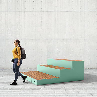 GRADIN URBAIN-ESTRADE URBAINE - MOBILIER URBAIN - MOBILIER TERRAIN DE JEUX-MOBILIER SCOLAIRE EXTÉRIEUR