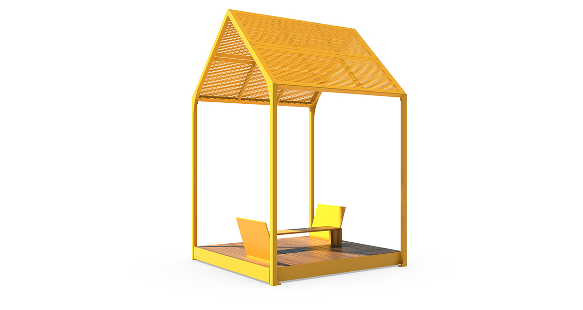 Table pique-nique ludique avec abri solaire