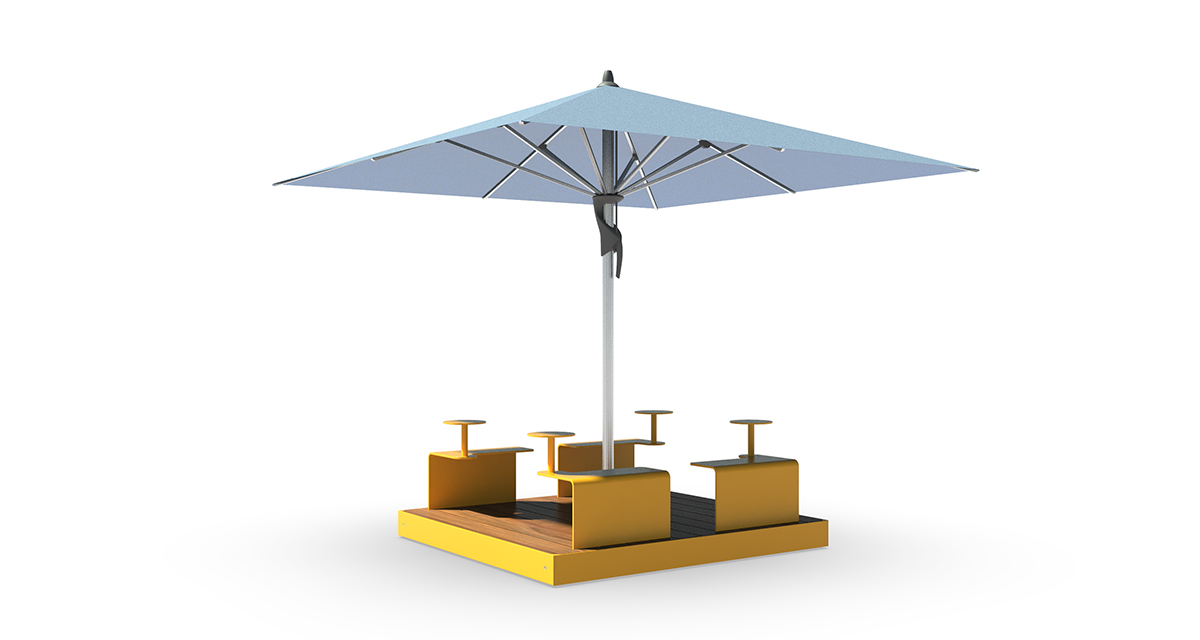 Table pique-nique ludique avec abri solaire