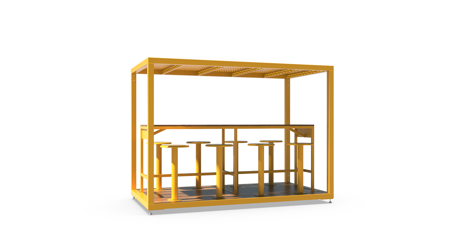 Morelli - Mobilier urbain ludique - Table à pique-nique - abri urbain