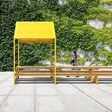 Table pique-nique modulaire avec abri solaire