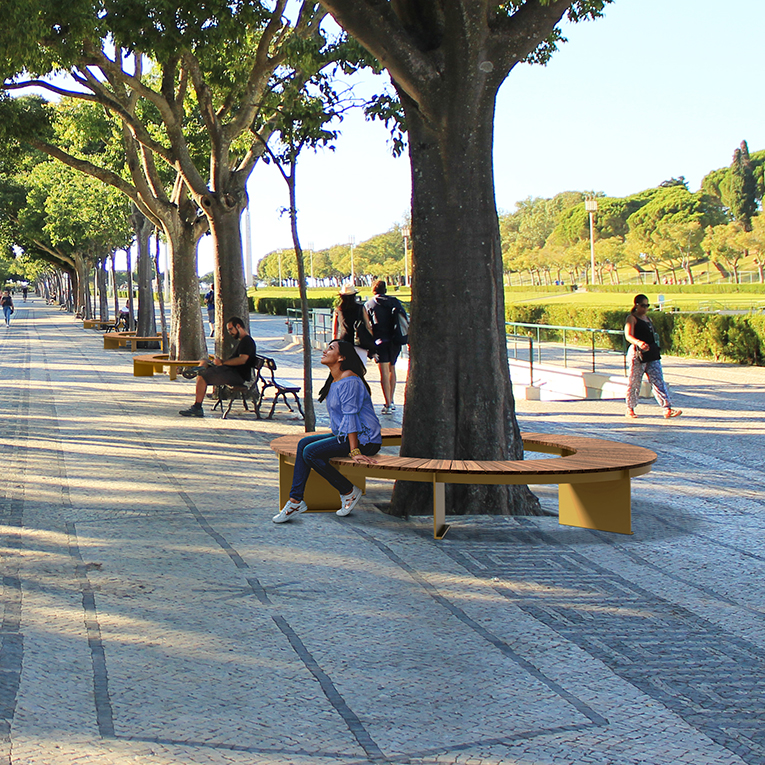 banc circulaire urbain - mobilier urbain