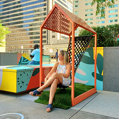 Mobilier urbain- piétonnisation des rues - mobilier temporaire