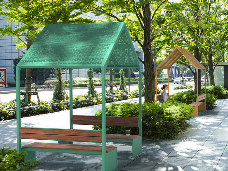 BANC URBAIN AVEC ABRI SOLAIRE