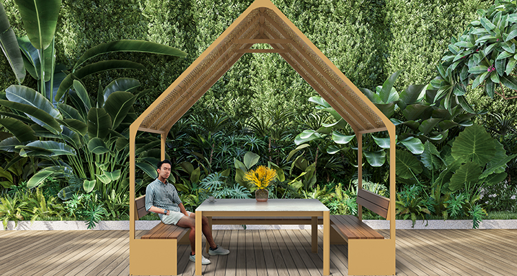 Table coworking extérieur