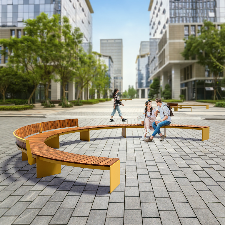 mOBILIER URBAIN BANC CIRCULAIRE- BANC EN ARC DE CERCLE