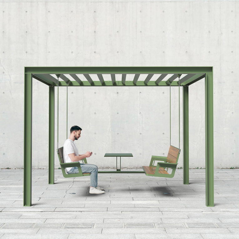 mobilier urbain - balancelle urbaine double