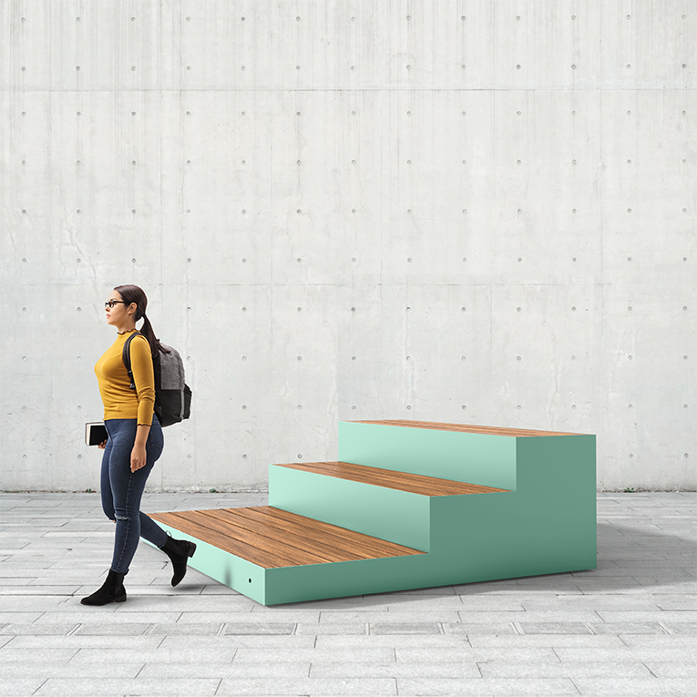 mobilier transitoire - rue piétonne