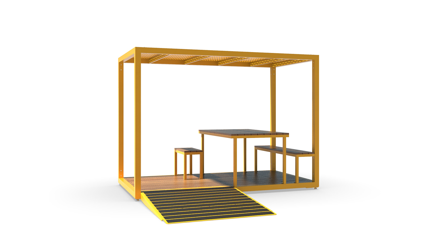 mobilier trnasitoire - mobilier urbain sur rue piétonne