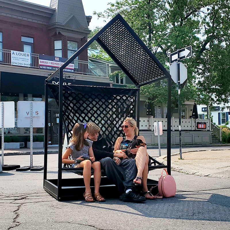 Hamac urbain - mobilier urbain ludique 