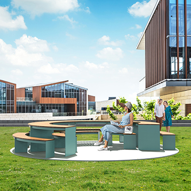 Table pique-nique circulaire - table pique-nique urbaine - mobilier urbain Montréal