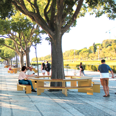 Table pique-nique circulaire - table pique-nique urbaine - mobilier urbain Montréal