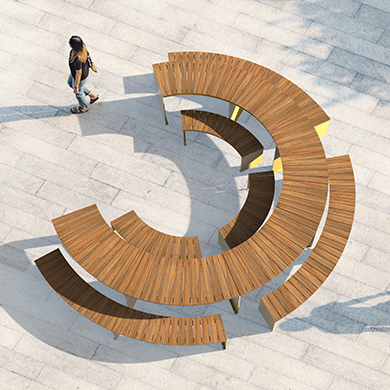 Table pique-nique circulaire - table pique-nique urbaine - mobilier urbain Montréal