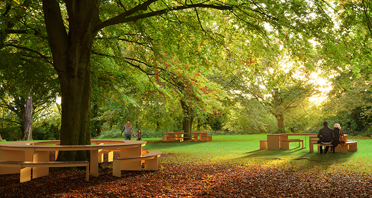 Table pique-nique circulaire - table pique-nique urbaine - mobilier urbain Montréal