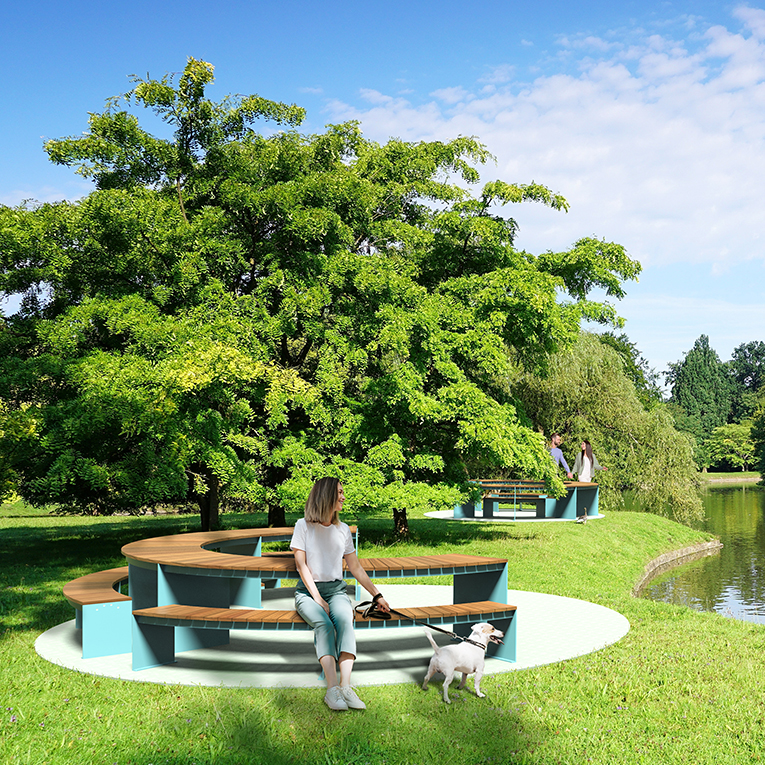 Table pique-nique circulaire - table pique-nique urbaine - mobilier urbain Montréal