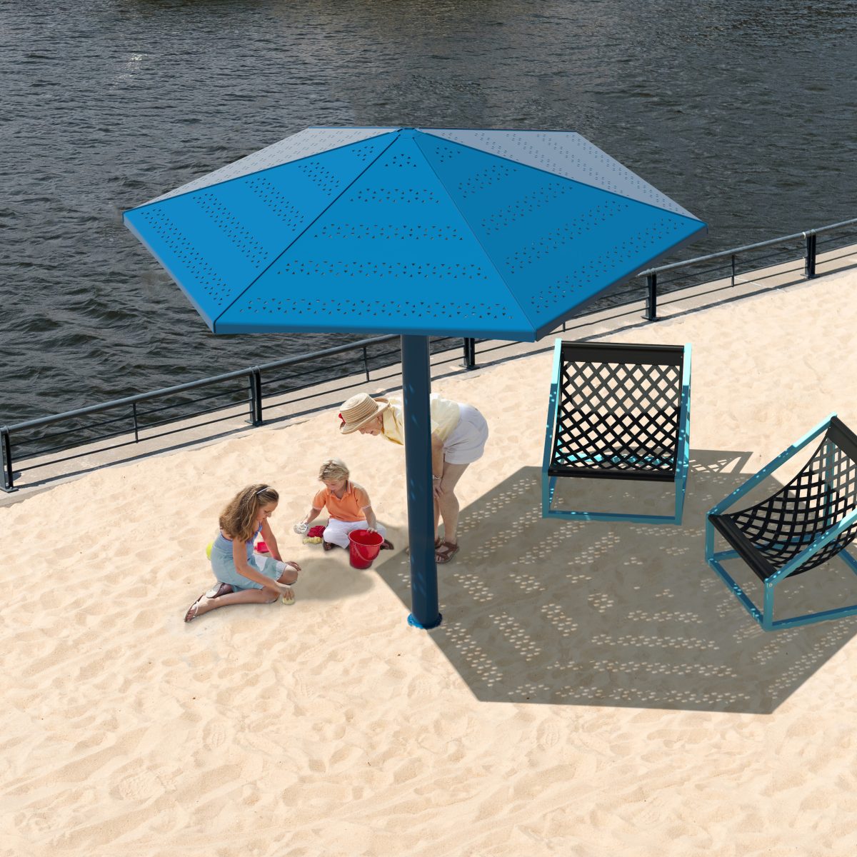 Parasol Métallique - Parasol 4 saisons - Parasol Classico - Mobilier urbain Montréal 