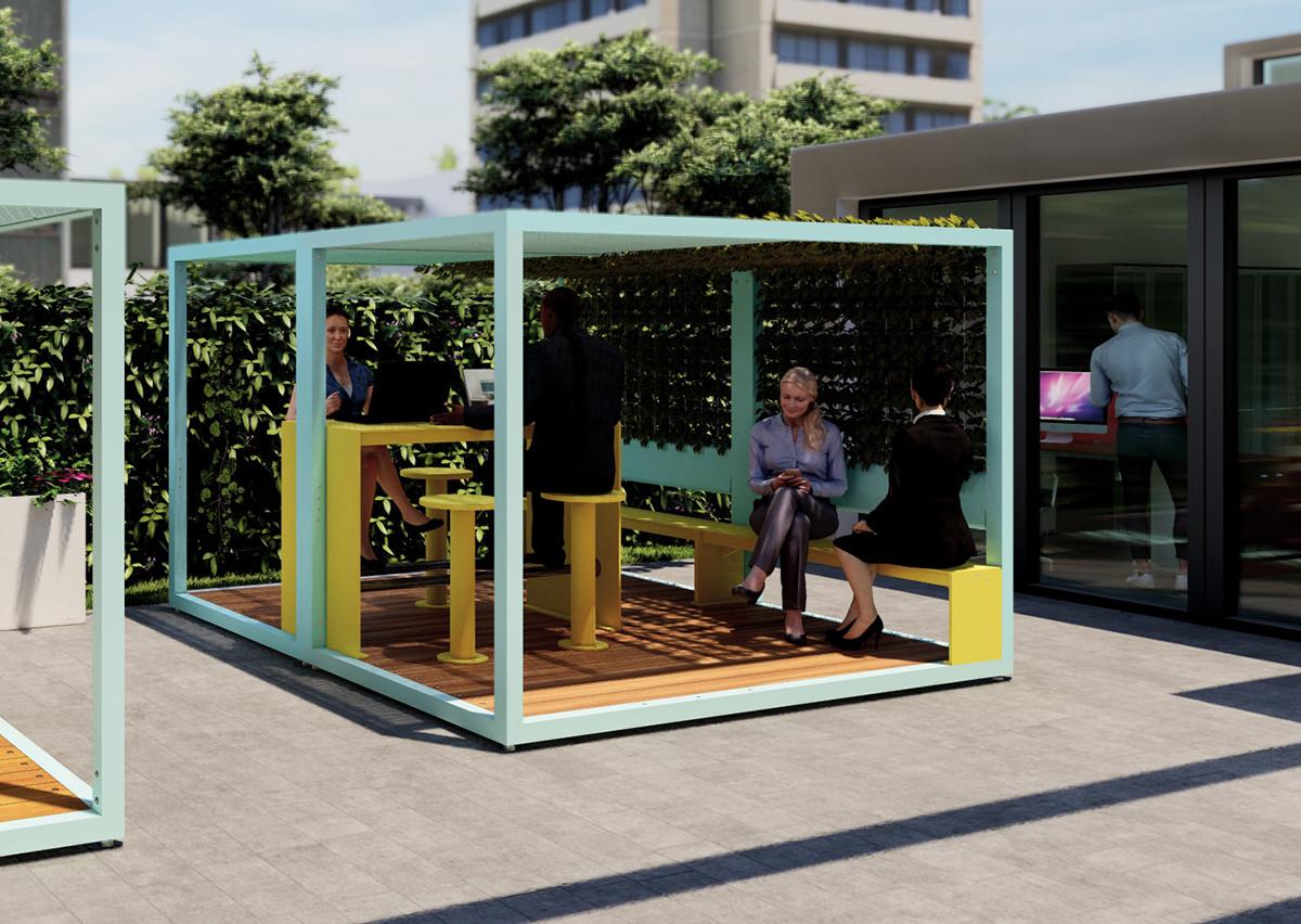 mobillier scoalire - mobilier de bureau extérieur - mobilier espace collaboratif extérieur