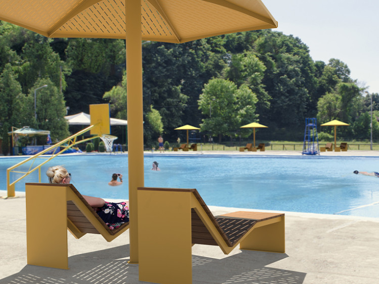 Parasol Métallique - Parasol 4 saisons - Parasol Classico Jumbo - Mobilier urbain Montréal