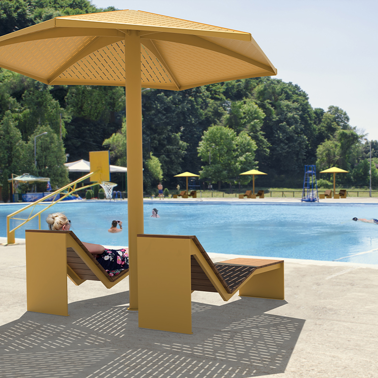 Parasol Métallique - Parasol 4 saisons - Parasol Classico Jumbo - Mobilier urbain Montréal