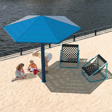 Parasol Métallique - Parasol 4 saisons - Parasol Classico Jumbo - Mobilier urbain Montréal