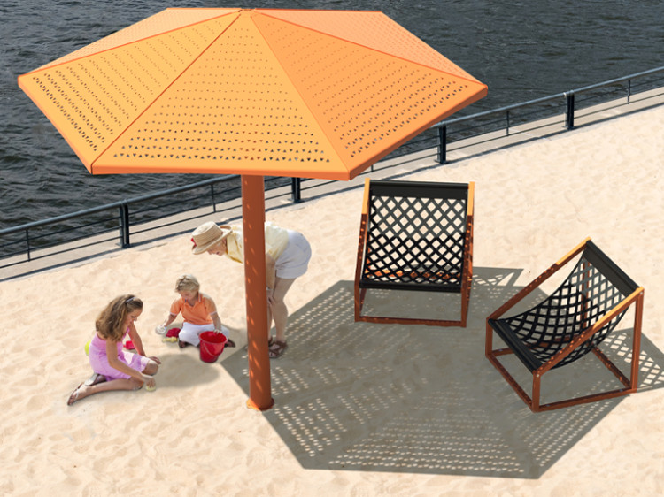 Parasol Métallique - Parasol 4 saisons - Parasol Classico Jumbo - Mobilier urbain Montréal