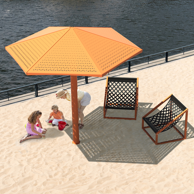 Parasol Métallique - Parasol 4 saisons - Parasol Classico Jumbo - Mobilier urbain Montréal