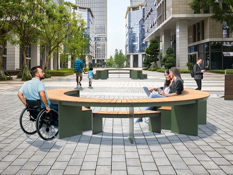 mobilier urbain - mobilier scolaire - table circulaire ada