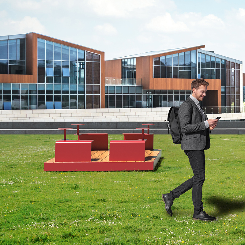 mobilier urbain - mobilier coworking extérieur - mobilier scolaire - espace collaboratif extérieur