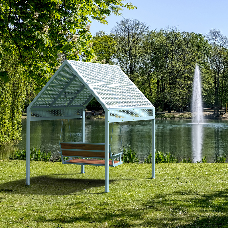 Balancelle urbaine - mobilier urbain - balancelle avec abri solaire