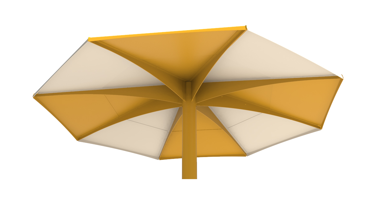 Parasol Métallique - Parasol 4 saisons - Mobilier urbain Montréal - abri solaire résistant
