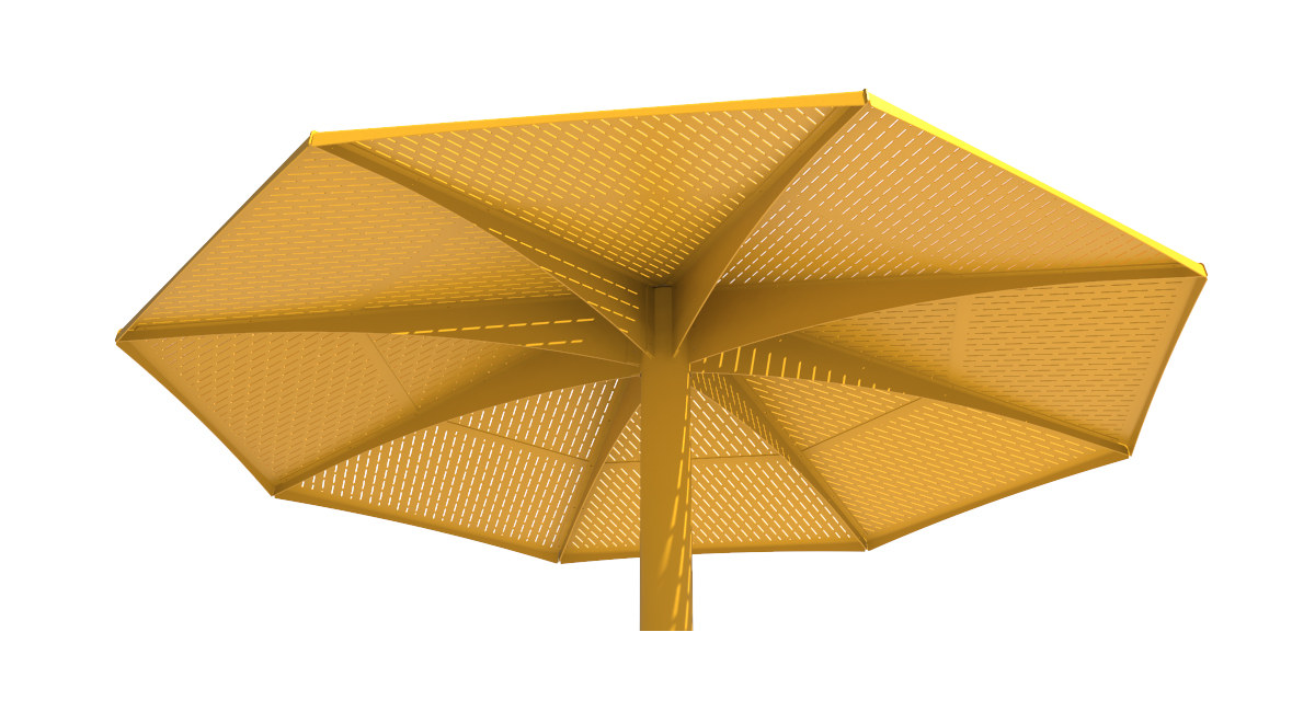 Parasol Métallique - Parasol 4 saisons - Mobilier urbain Montréal - abri solaire résistant