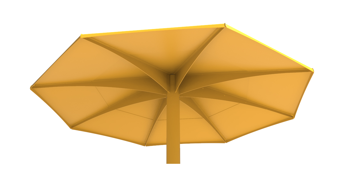 Parasol Métallique - Parasol 4 saisons - Mobilier urbain Montréal - abri solaire résistant