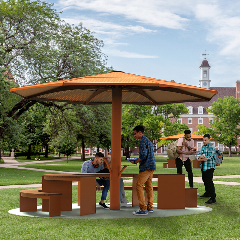 mobilier urbain avec abri solaire