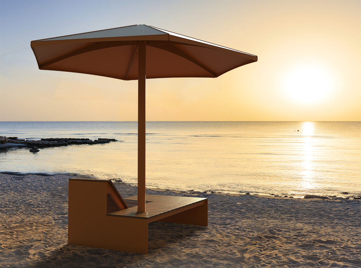 Chaise longue - mobilier urbain - parasol 4 saisons