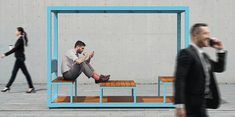 Salon urbain Éphémère - mobilier urbain temporaire - mobilier collaboratif extérieur - mobilier commercial extérieur - mobiliers scolaire extérieur