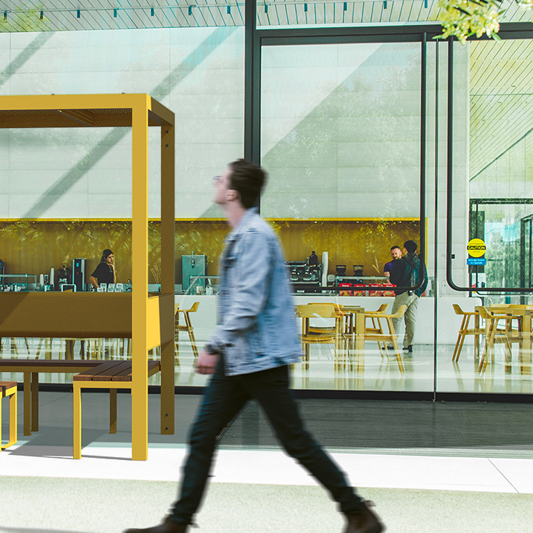 Salon urbain Éphémère - mobilier urbain temporaire - mobilier collaboratif extérieur - mobilier commercial extérieur - cabana chill