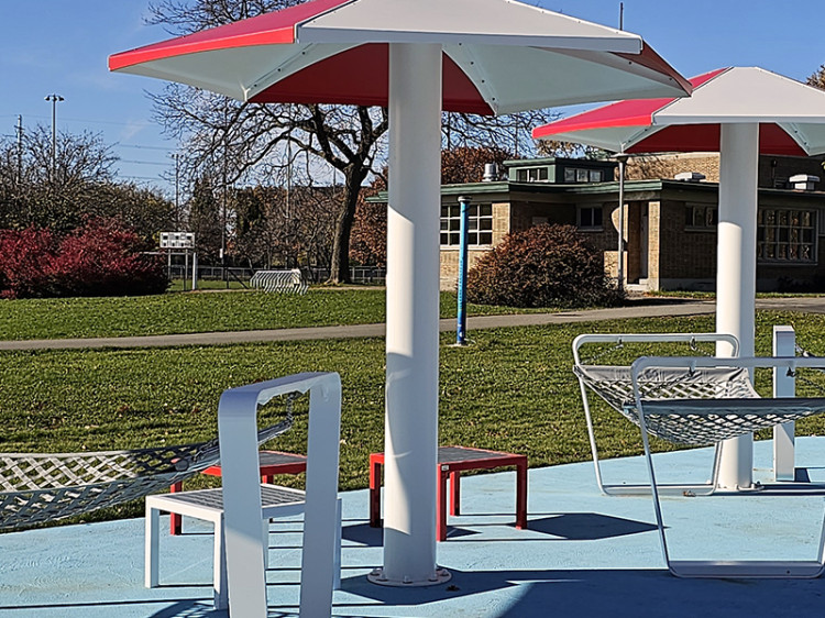Parasol Métallique urbain - Mobilier 4 saisons - mobilier espace aquatique