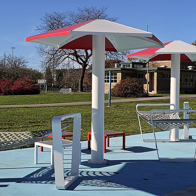 Parasol Métallique urbain - Mobilier 4 saisons - mobilier espace aquatique