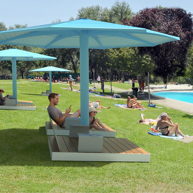 Chaise longue Ludique - mobilier espace aquatique - mobilier station touristique - mobilier espace récréotouristique