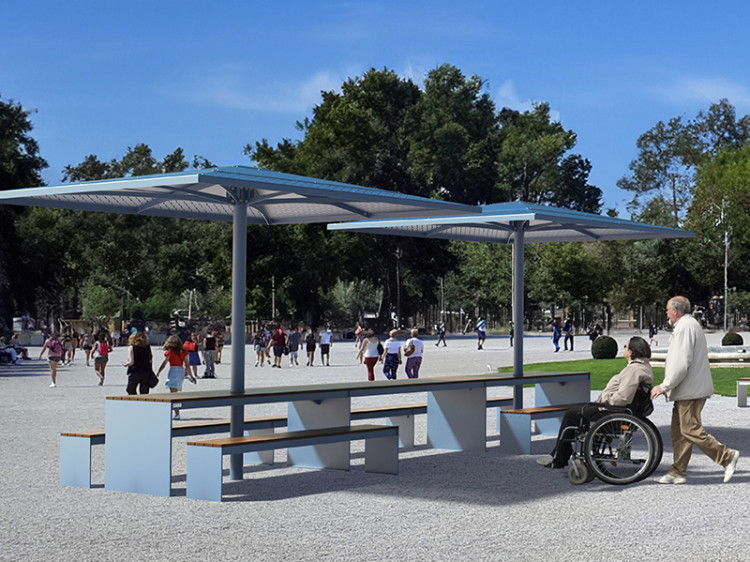 mobilier espace collaboratif extérieur