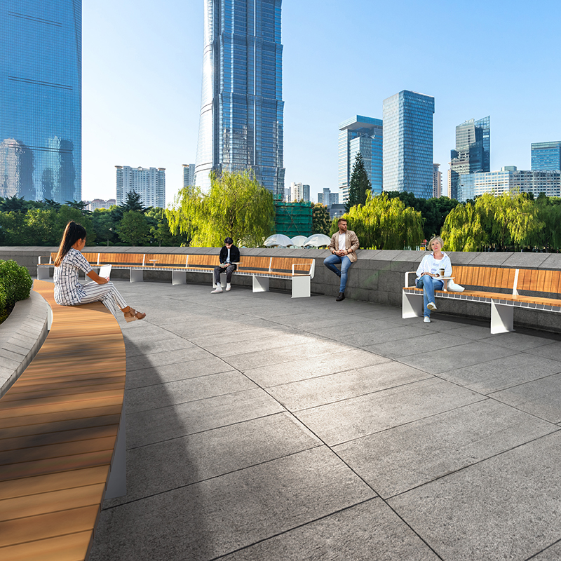 Town benches - street furniture - modular benches - curved benches