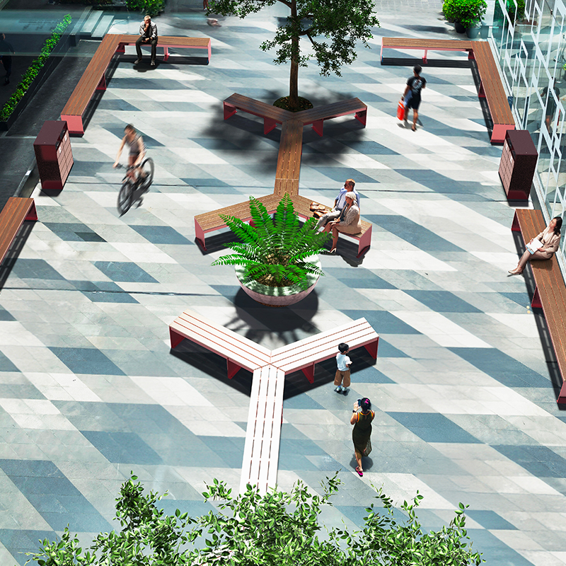 Banc urbain - mobilier urbain - bancs modulaires - Bancs droit 