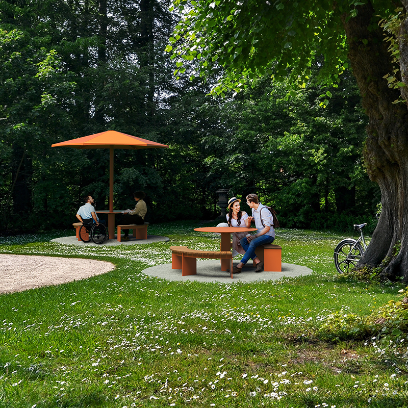 Table pique nique ronde - Mobilier urbain