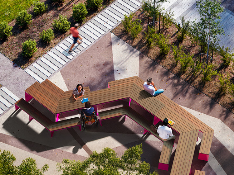 Table urbaine modulaire droit