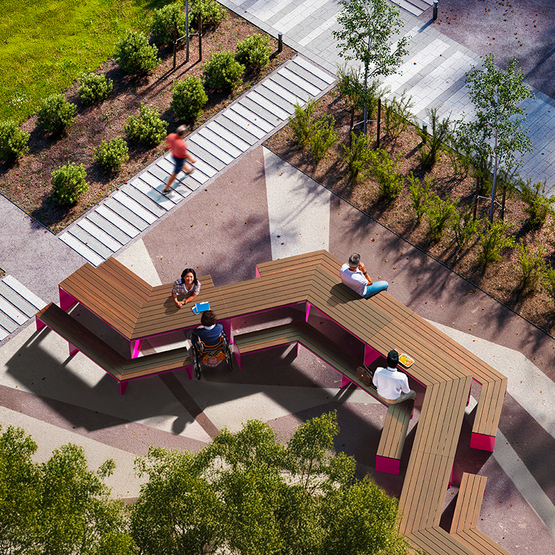 Table urbaine modulaire droit