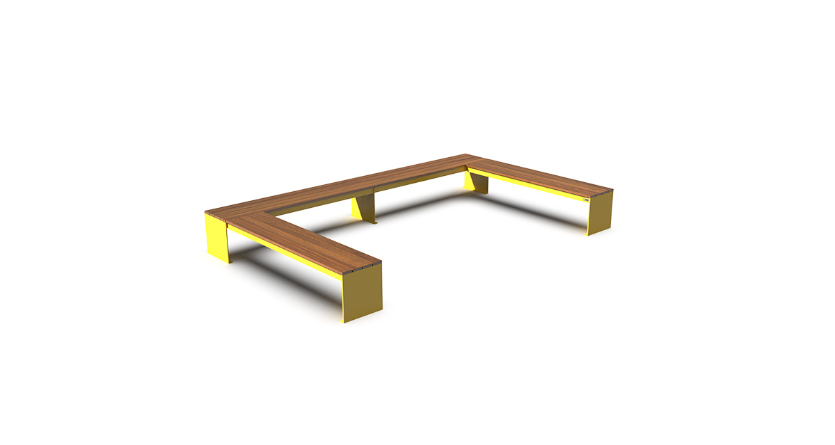 Banc urbain modulaire formant un u