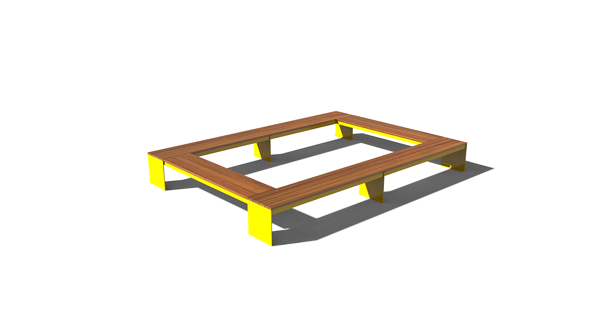 Banc urbain modulaire formant un carré