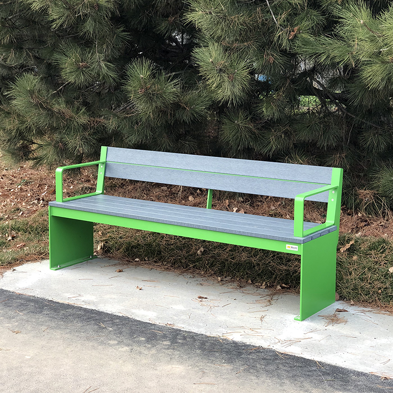 Banc urbain - mobilier avec dossier et accoudoirs- Mobilier commercial et urbain