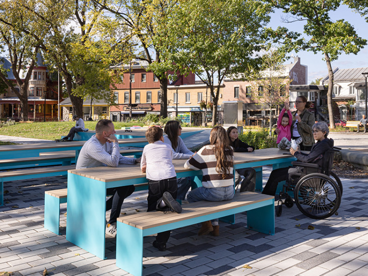 Parc Durocher Québec - mobilier urbain - table pique-nique modulaire avec accès universel
